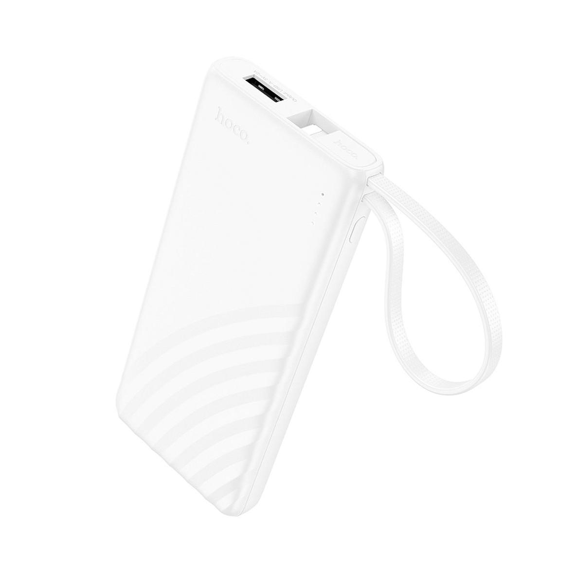Powerbank Hoco 5000 mAh 2A z wbudowanym kablem Lightning J129 biały