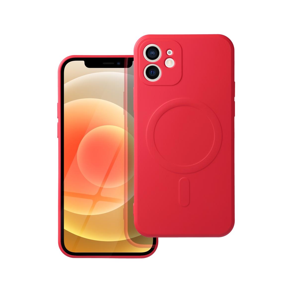 Futerał do iPhone 12 Silicone Mag Cover zgodny z MagSafe czerwony