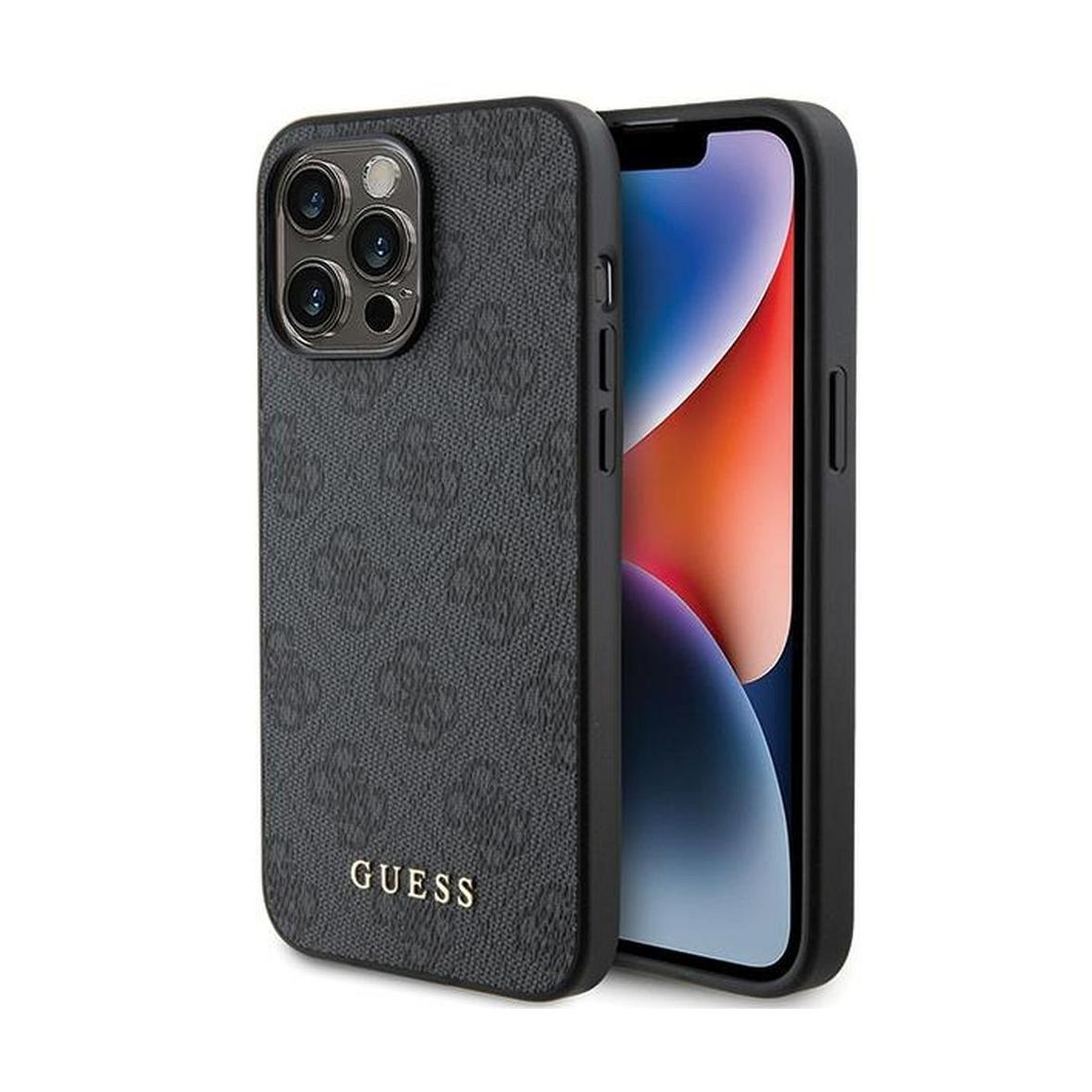 GUESS futerał do IPHONE 15 Pro GUHCP15LG4GFGR (4G Metal Logo) szary