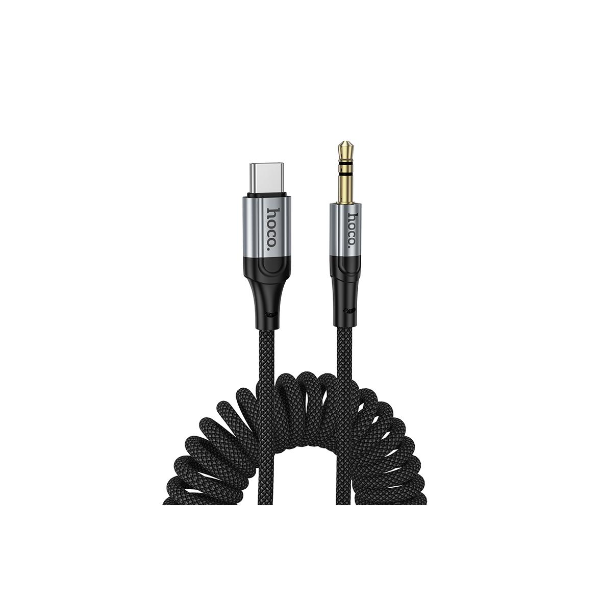 Kabel AUX Jack 3,5 mm do USB C Hoco 1,5 m UPA33B czarny