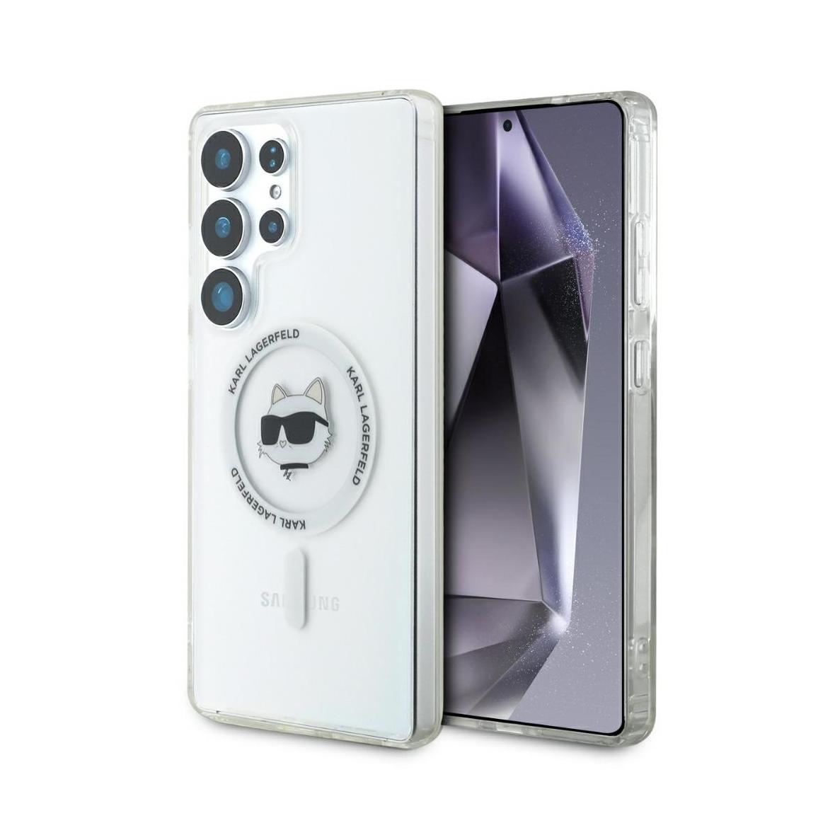 KARL LAGERFELD futerał do SAMSUNG S25 Ultra KLHMS25LHLSCHH (Magnetic IML Metal Choupette Head) biały