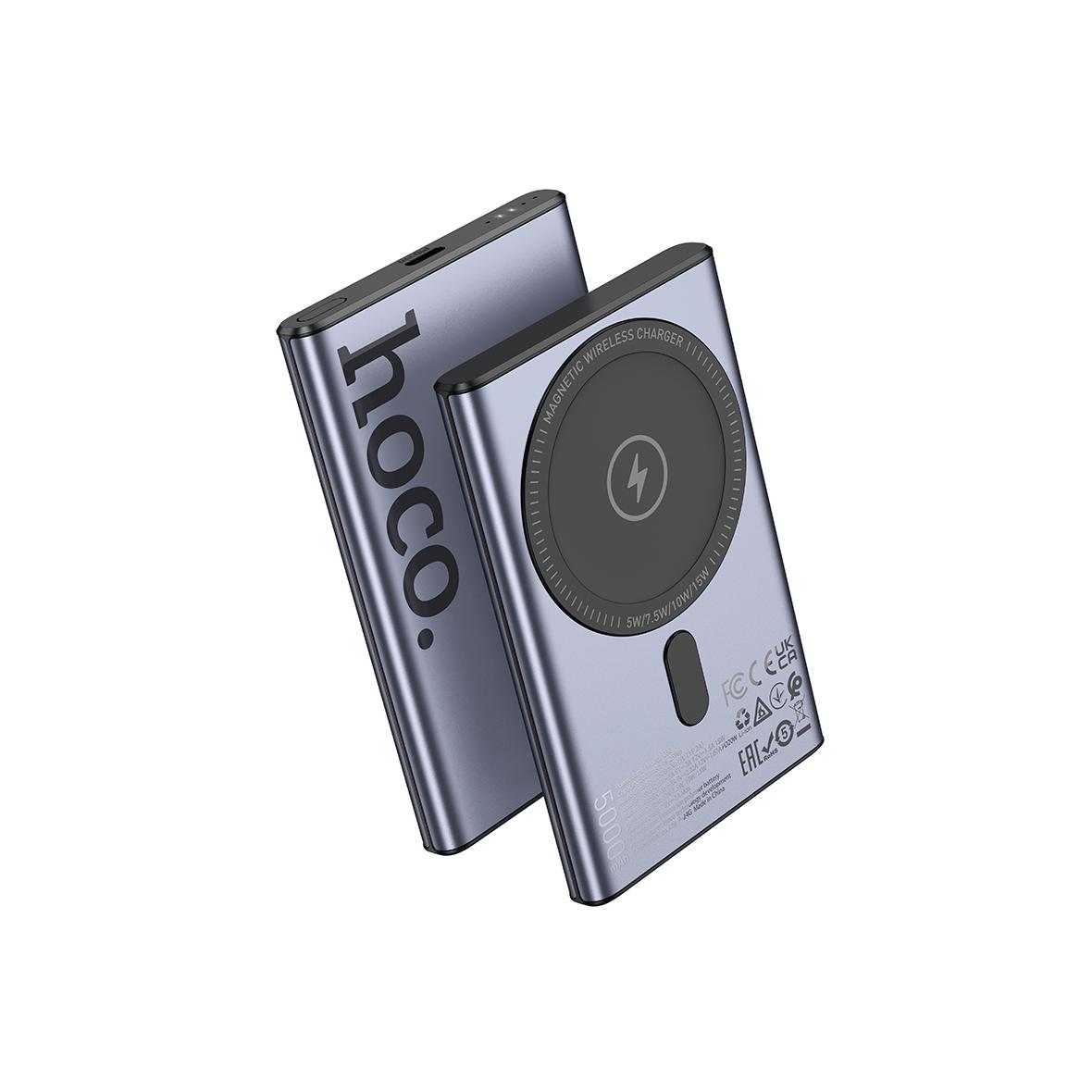 Powerbank zgodny z MagSafe Hoco 5000 mAh QC PD 20W Q32 szary