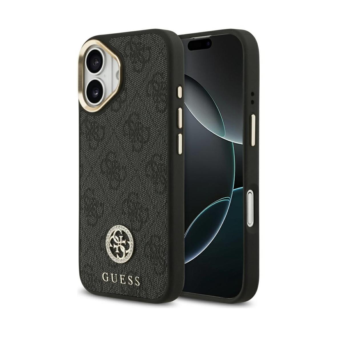 GUESS futerał do IPHONE 17 kompatybilny z MagSafe GUHMP17SP4GRMDEK (PU W/ 4G Strass Logo) czarny