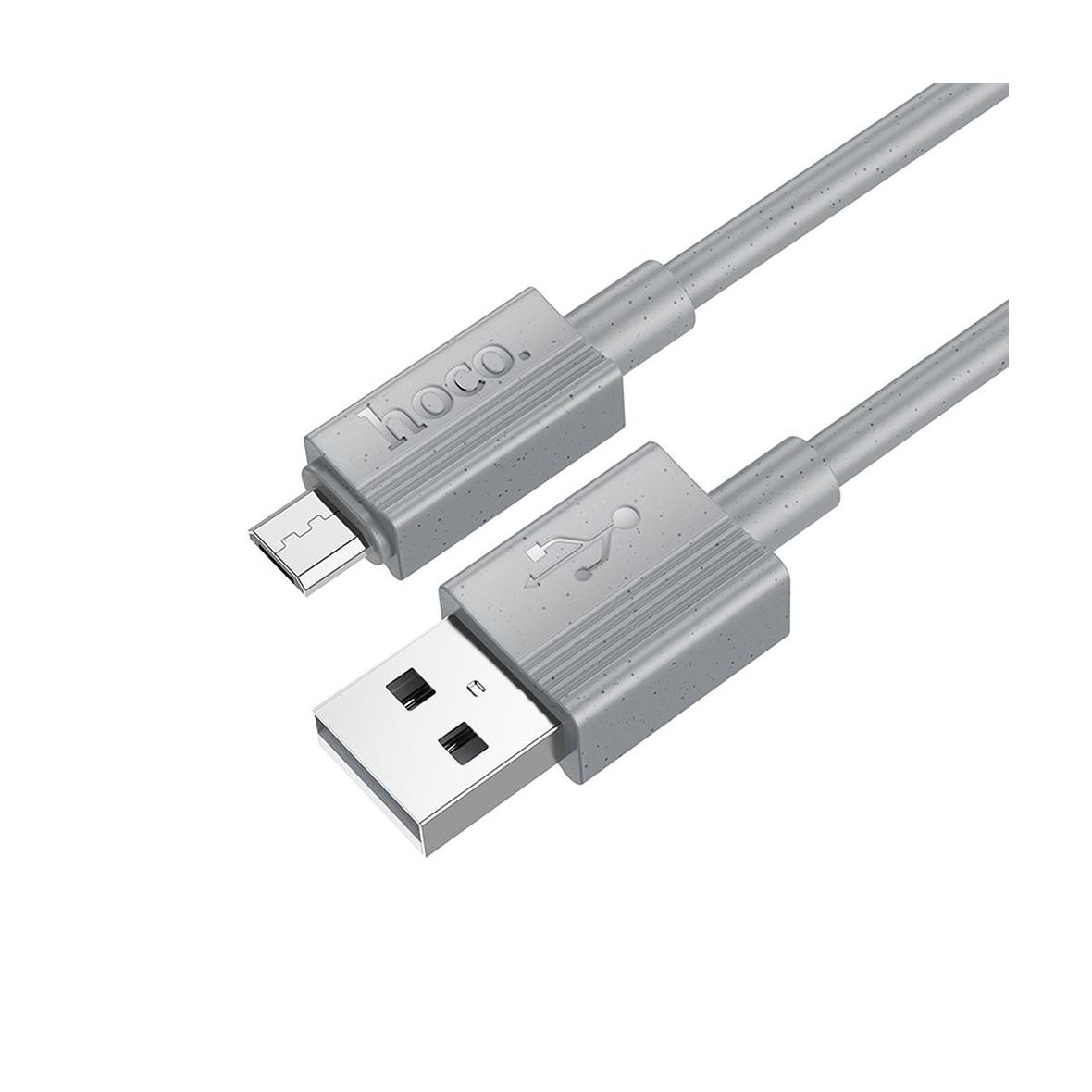 Kabel USB A do Micro USB Hoco 2,4A 1 m X107 szary
