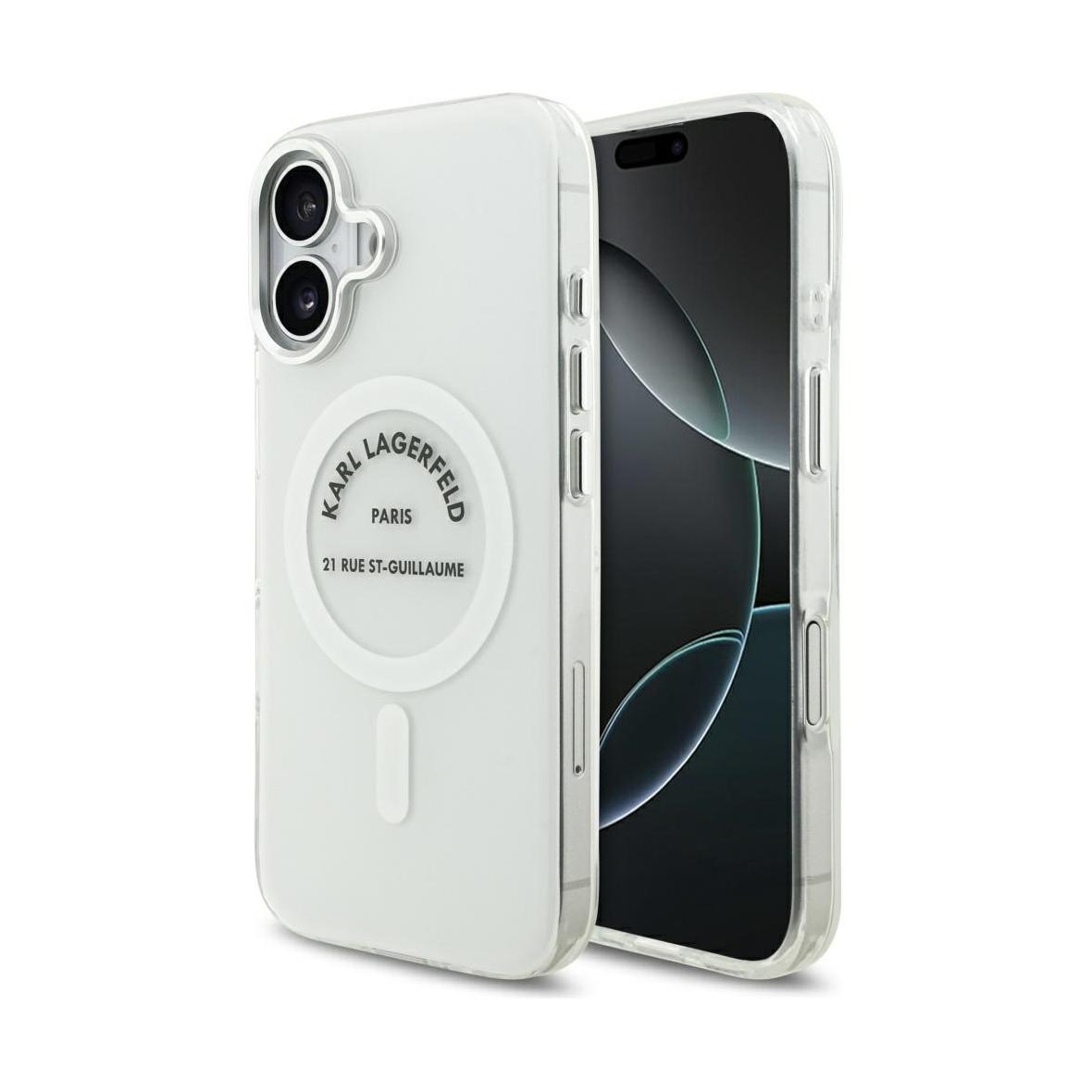 KARL LAGERFELD futerał do IPHONE 17 kompatybilny z MagSafe KLHMP17SHKRSGPT (IML Karl RSG Logo) transparentny