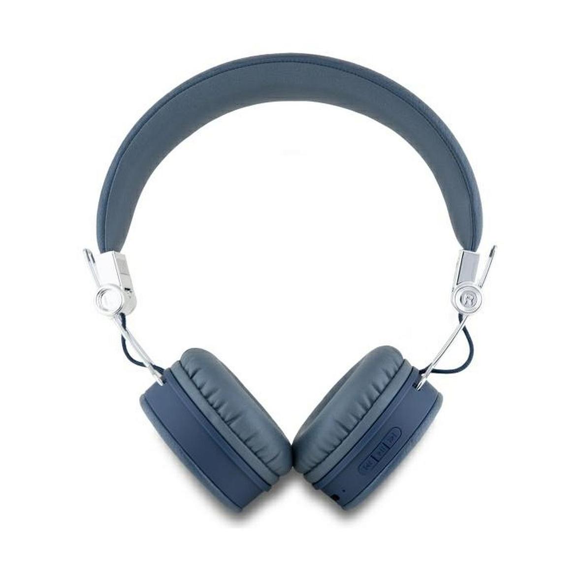 GUESS słuchawki bezprzewodowe bluetooth nagłowne ENC GUBH70PGTSPSB (Grained Classic Round Shape) niebieskie