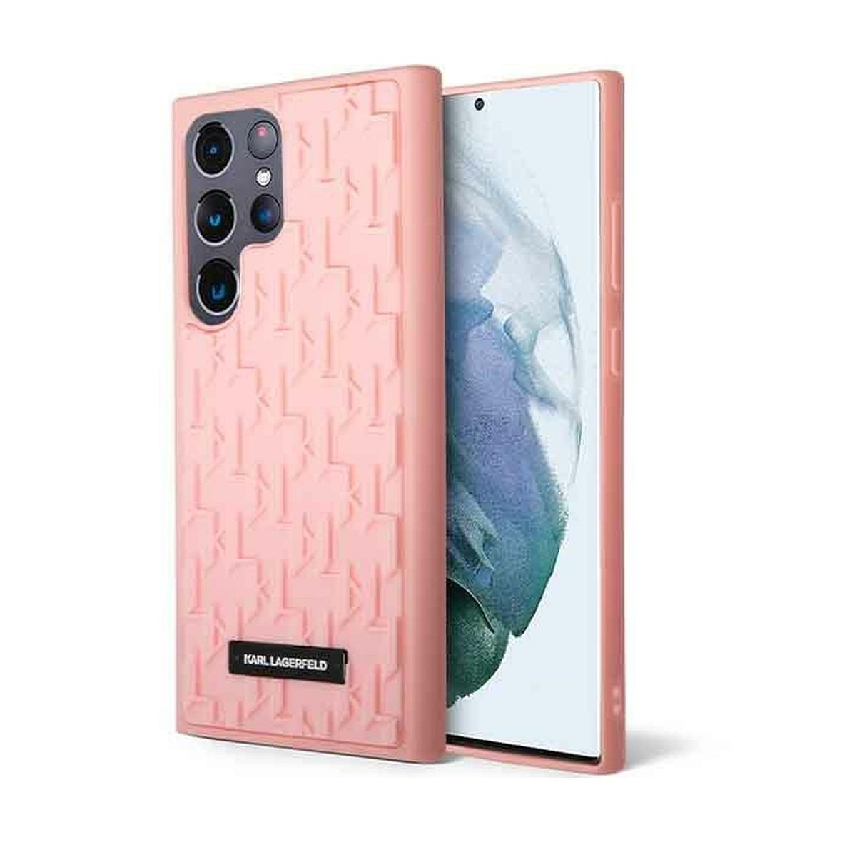 KARL LAGERFELD futerał do SAMSUNG S23 Ultra KLHCS23LRUPKLPP (Rubber Mono Logo Plate) różowy