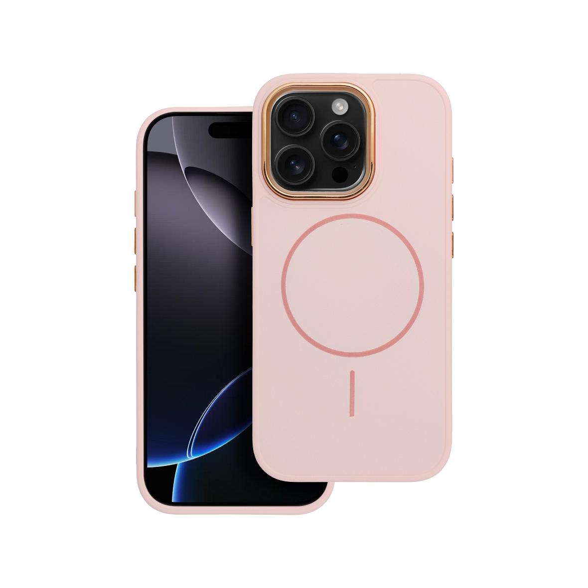 Futerał do iPhone 17 AIR Frame Mag Cover zgodny z MagSafe pudrowy róż