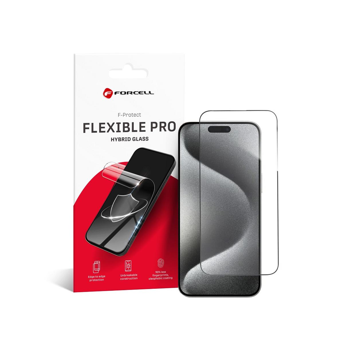 Szkło hybrydowe do iPhone 15 PRO MAX Forcell Flexible 5D czarne