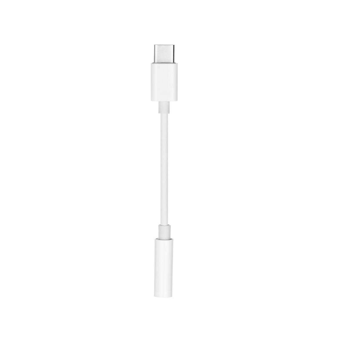 Adapter AUX Typ C (męski) do Jack 3,5 mm (żeński) biały