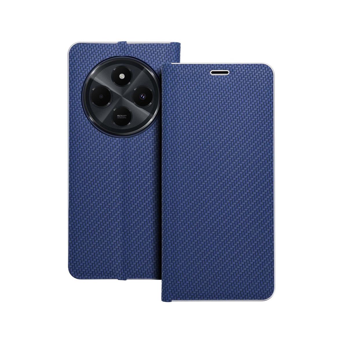 Etui z klapką na Xiaomi Redmi 14C Luna Book Carbon niebieskie
