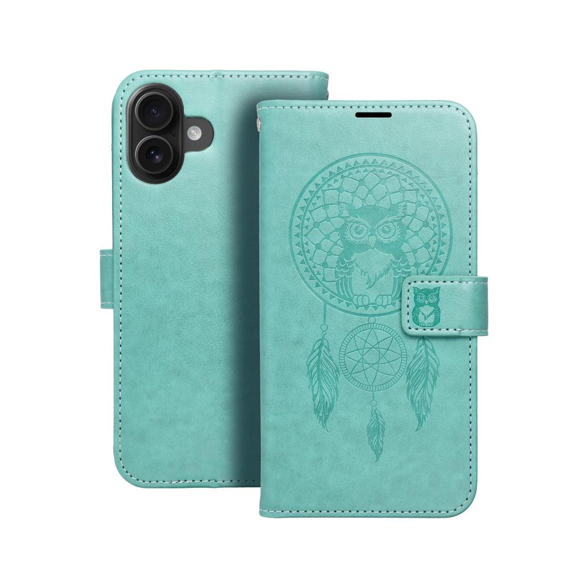 Etui z klapką na iPhone 16 PLUS Mezzo Book łapacz snów zielone