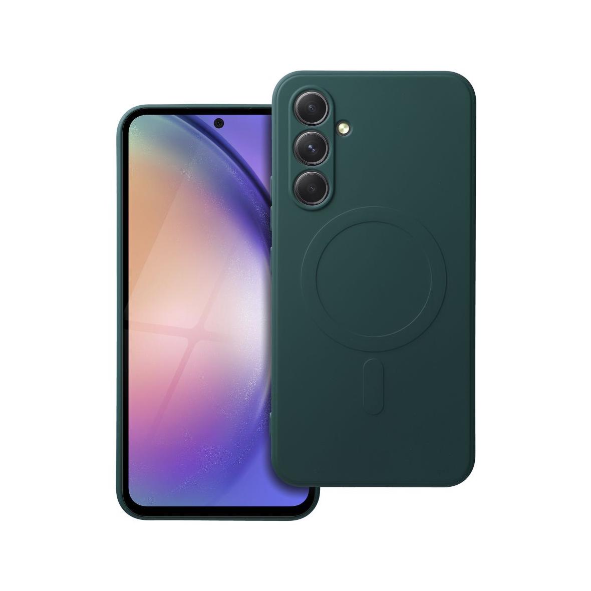 Futerał do Samsung A54 Silicone Mag Cover zgodny z MagSafe zielony