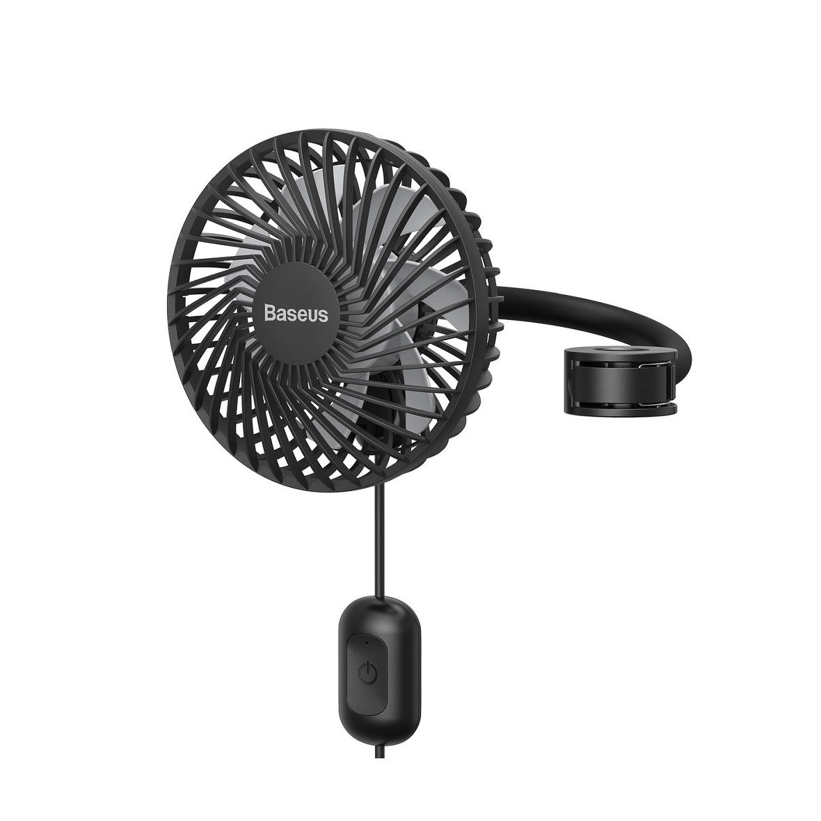 BASEUS wentylator / wiatrak samochodowy na zagłówek na USB czarny CXQC-B03.