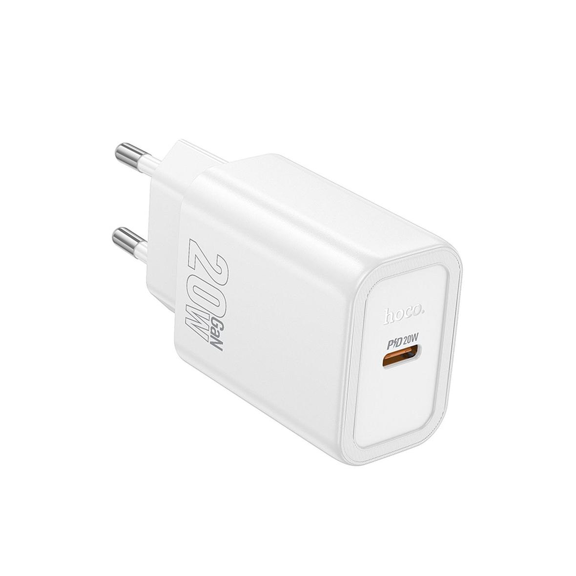 Ładowarka sieciowa do telefonu Hoco USB C QC PD 20W N60 biała