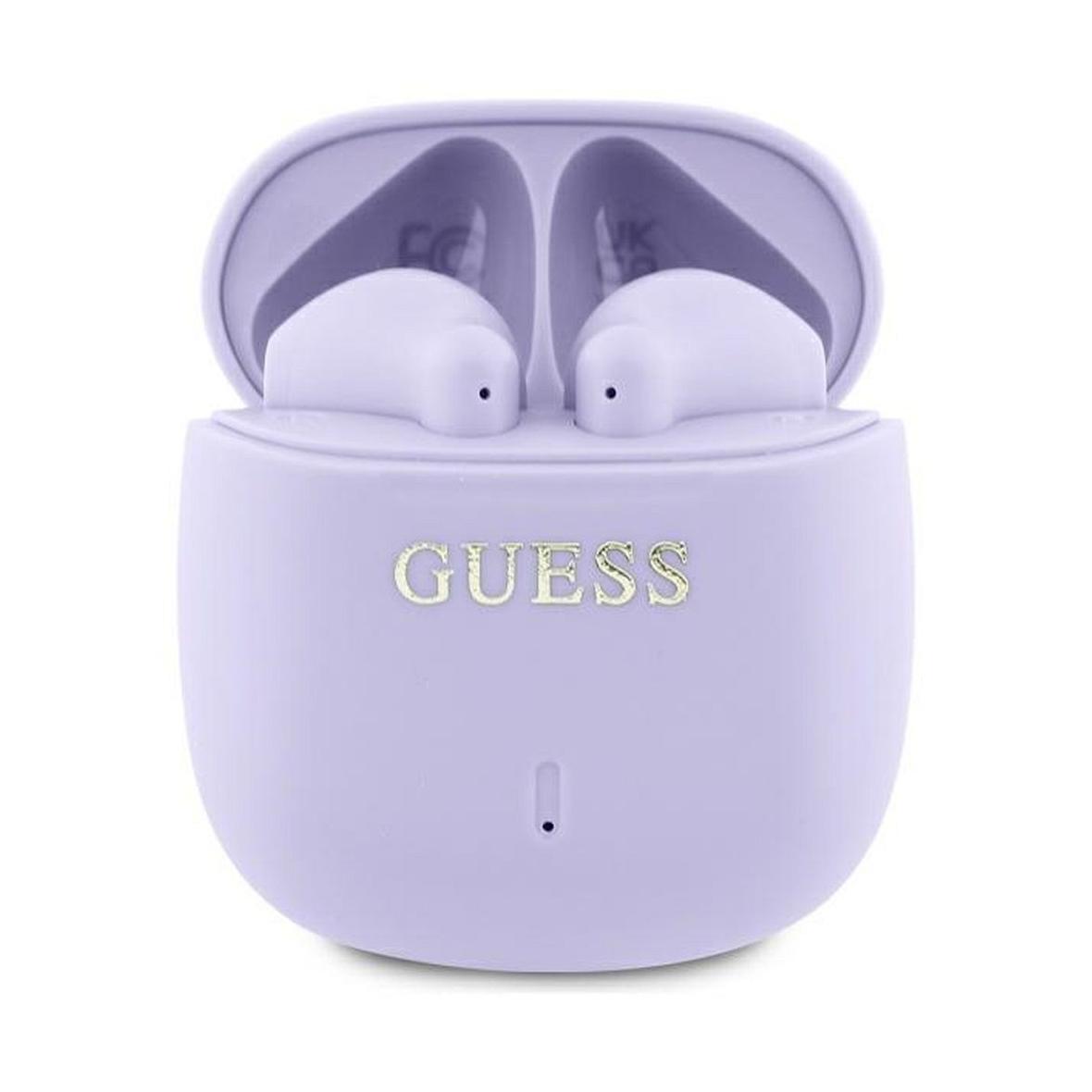 GUESS słuchawki bezprzewodowe bluetooth TWS GUTWSJ14ESGU (Printed Classic Logo) fioletowe