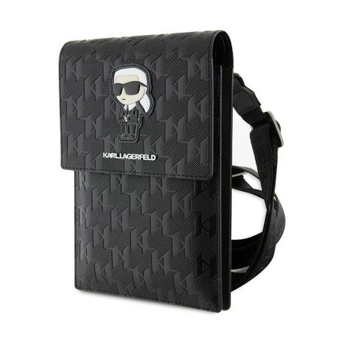 KARL LAGERFELD torebka uniwersalna na telefon KLWBSAKHPKK (Saffiano Mono Ikonik) czarny