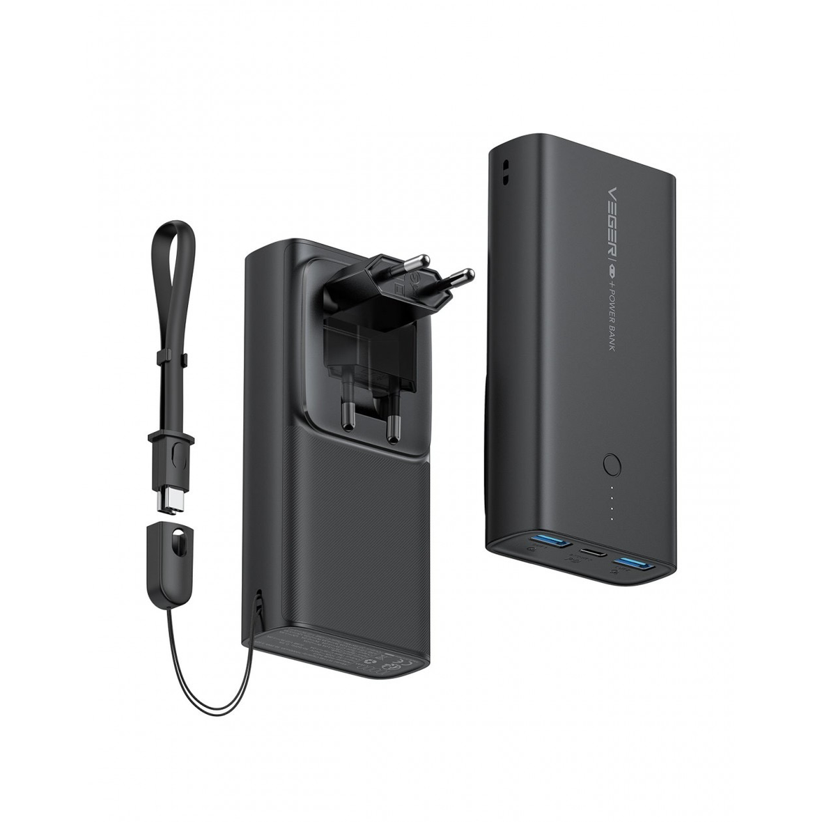 Powerbank Veger ACE100 (W1146) PD QC3.0 20W 10000 mAh czarny