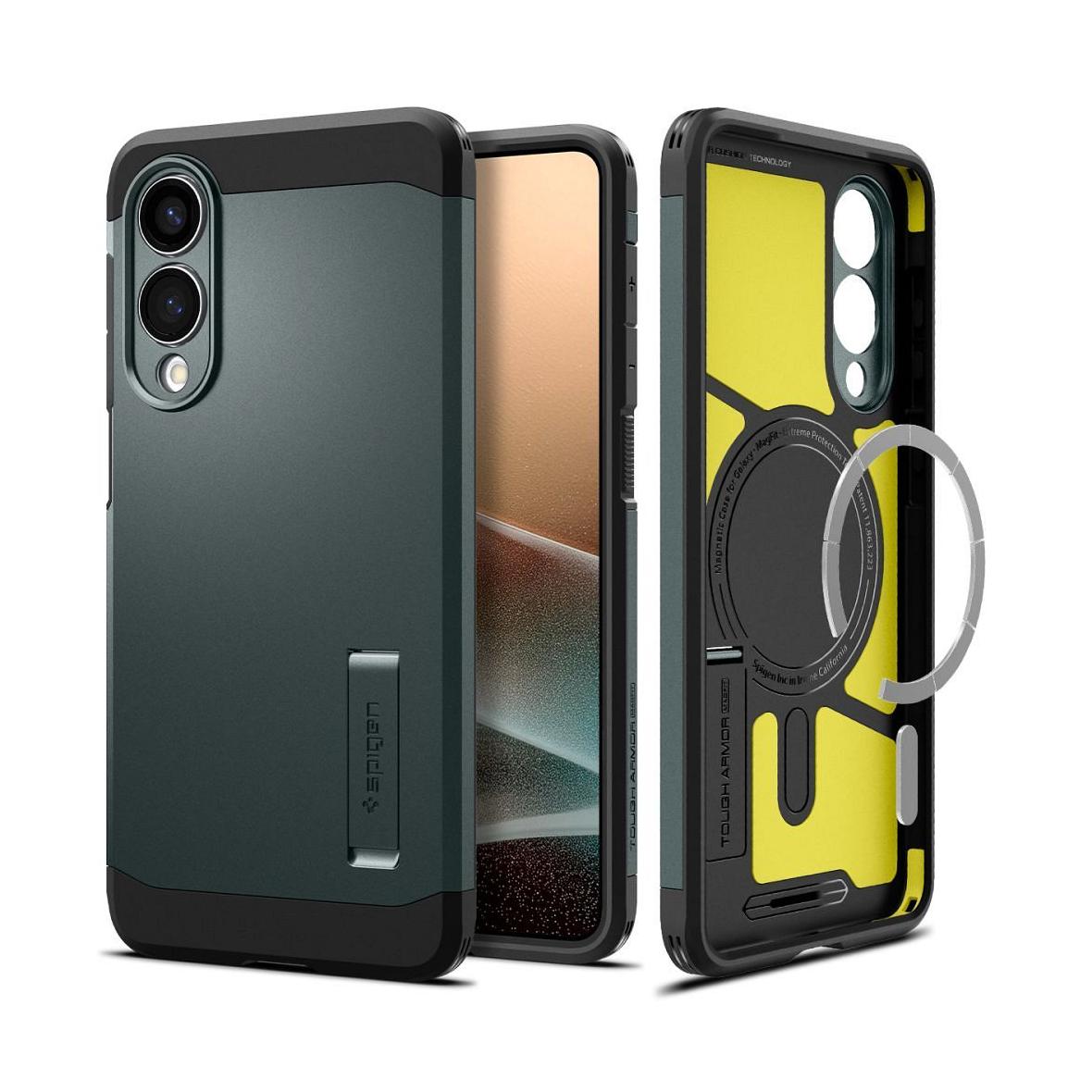 SPIGEN futerał TOUGH ARMOR kompatybilny z MagSafe do SAMSUNG S25 Edge abyss green