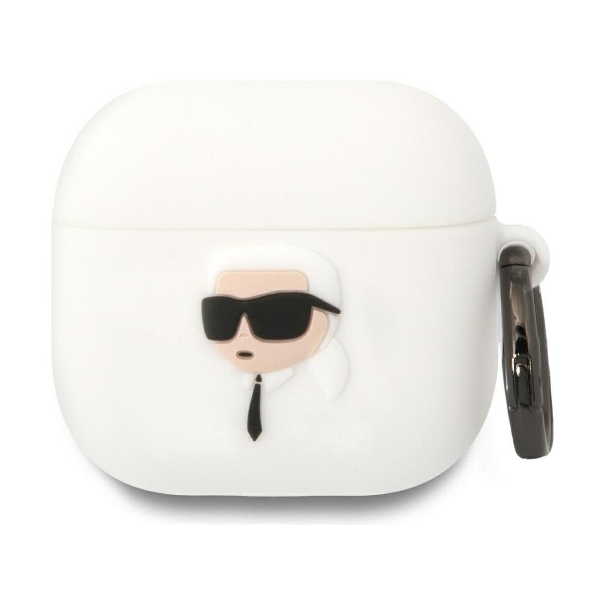 KARL LAGERFELD futerał do APPLE AirPods 4 KLA4RUNIKH (3D SIL NFT K) biały