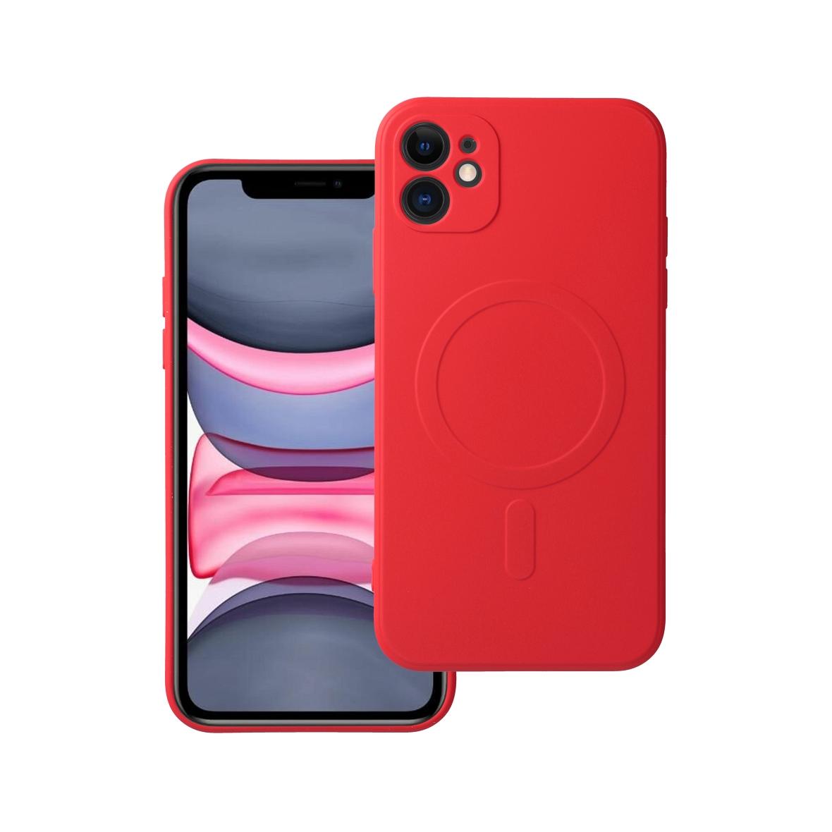 Futerał do iPhone 11 Silicone Mag Cover zgodny z MagSafe czerwony