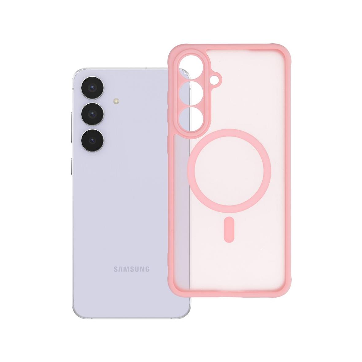 Futerał do Samsung S25 FE Full Matte Mag Cover zgodny z MagSafe jasnoróżowy