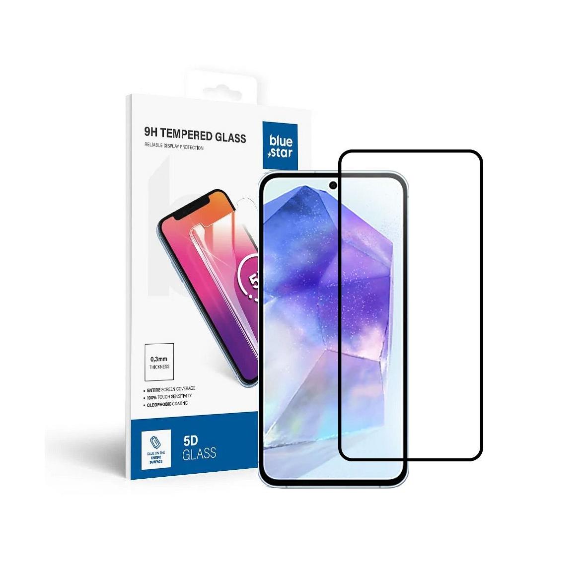 Szkło hartowane do Samsung Galaxy A55 5G / S25 FE (full glue / case friendly) Blue Star 5D czarne