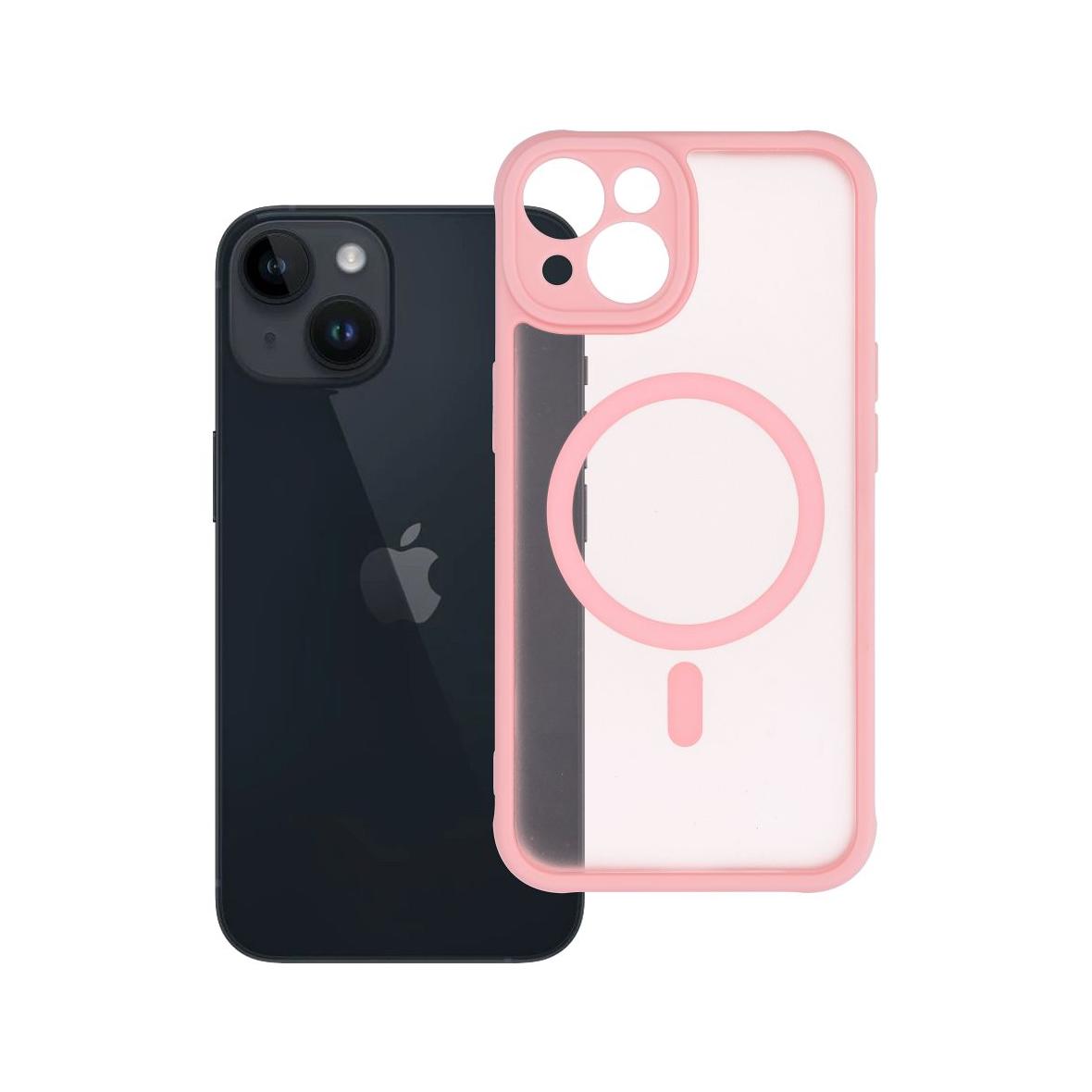 Futerał do iPhone 14 Full Matte Mag Cover zgodny z MagSafe jasnoróżowy