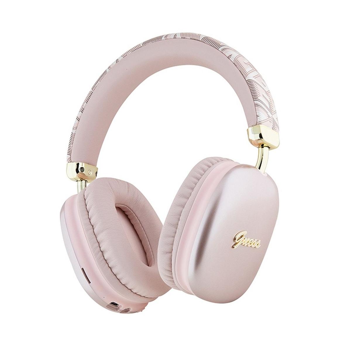 GUESS słuchawki bezprzewodowe bluetooth nauszne GUBHK1GCTCSP (Gcube Metallic Script Logo) różowe