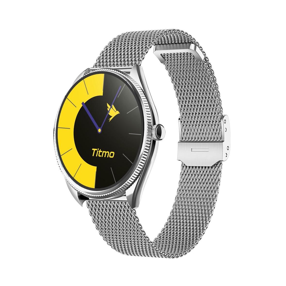 Smartwatch TITMO O-170 (AMOLED, bluetooth call, pasek stal szlachetna silver mesh) srebrny 0INT