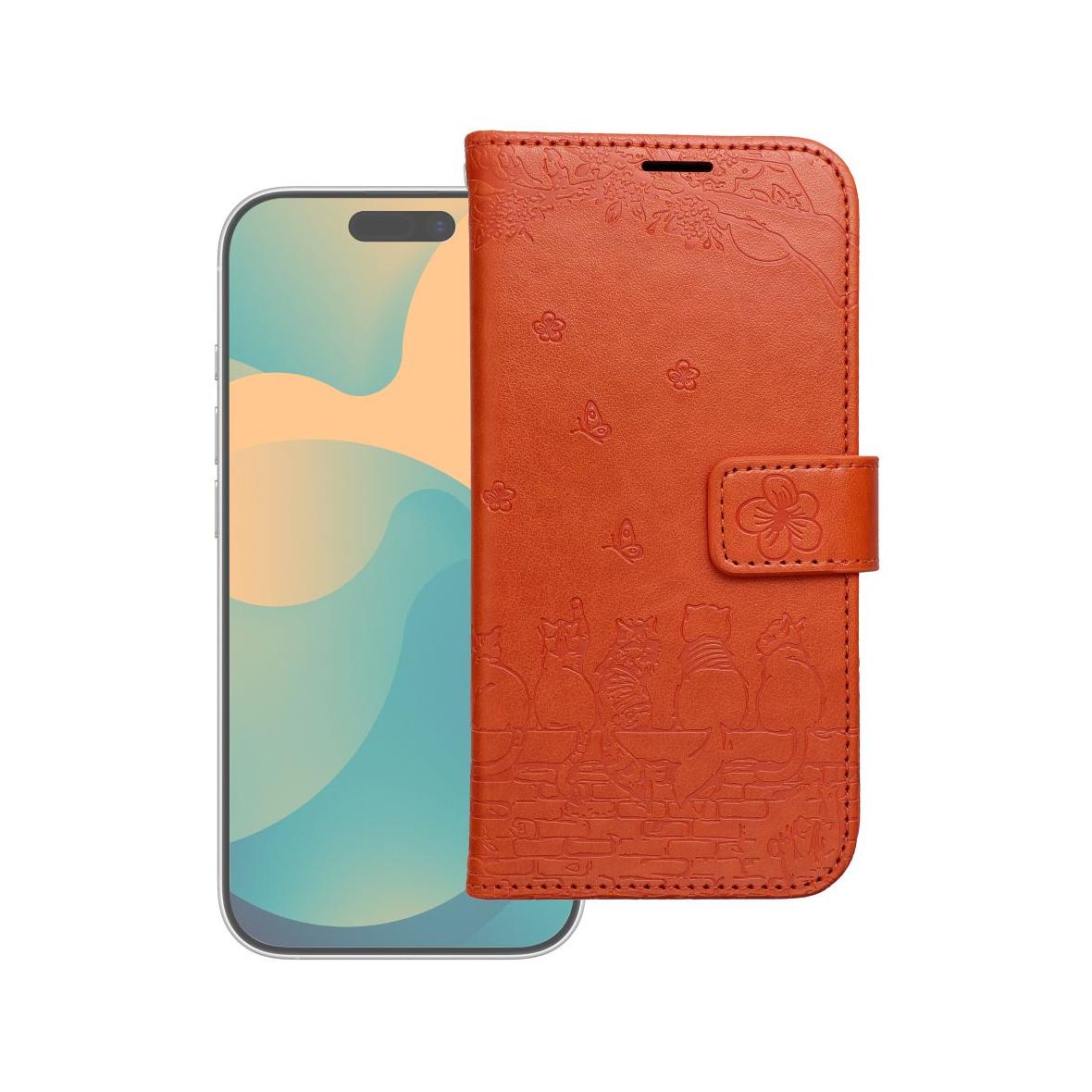 Etui z klapką na iPhone 17 PRO Mezzo Book koty brązowe