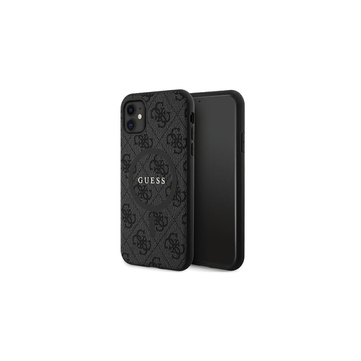 GUESS futerał do IPHONE 11 kompatybliny z MagSafe GUHMN61G4GFRK (4G Ring classic logo) czarny