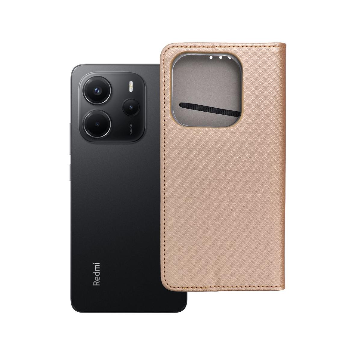 Kabura SMART CASE Book do XIAOMI Redmi Note 14 4G (GLOBAL - 163,25mm x 76,55mm x 8,16mm) złoty