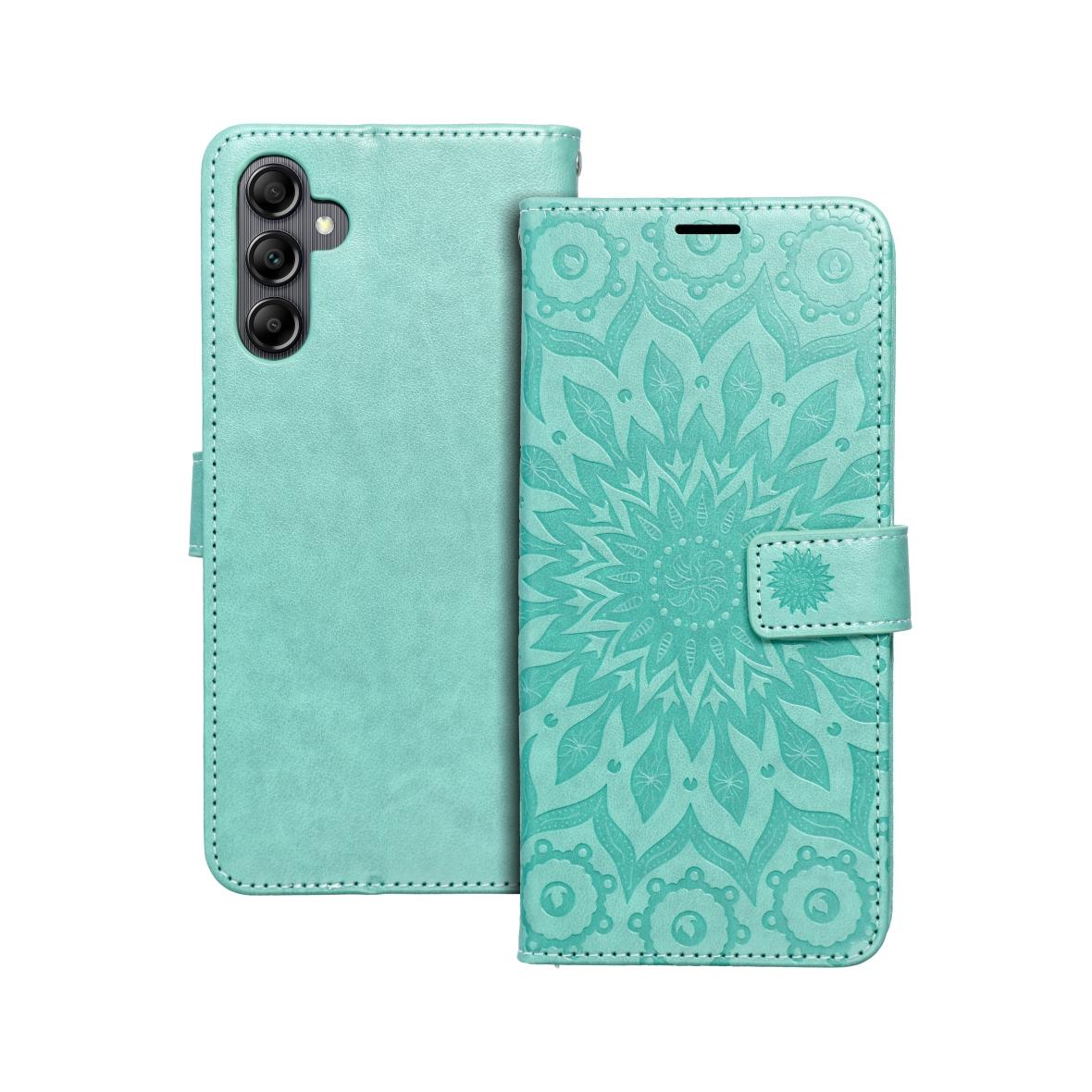 Etui z klapką na Samsung A14 4G / A14 5G Mezzo Book mandala zielone