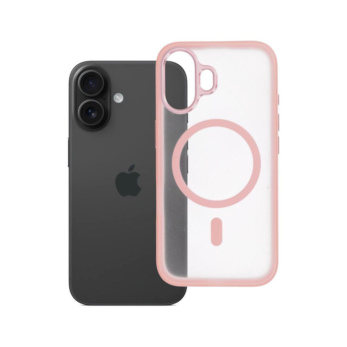 Futerał do iPhone 16 Flexline Mag Cover zgodny z MagSafe różowy