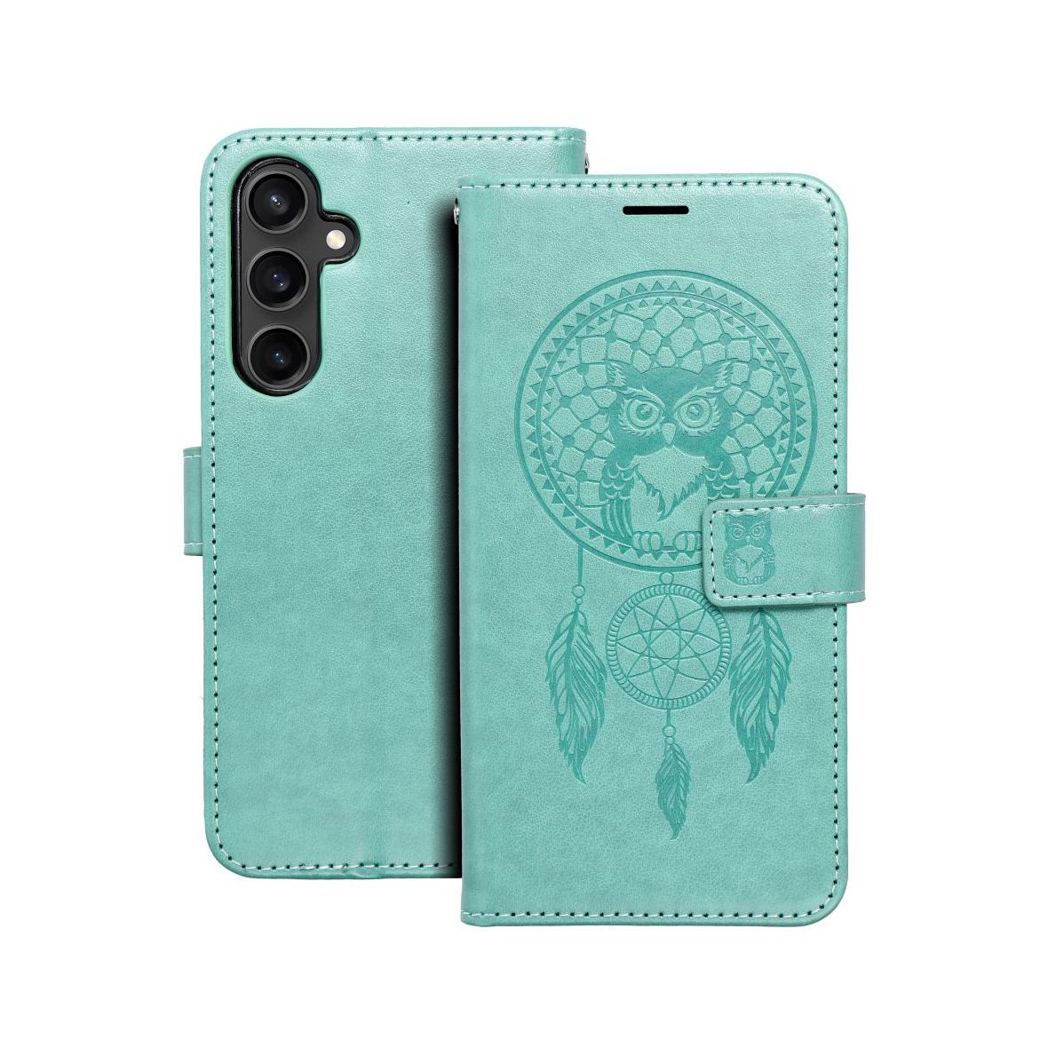 Etui z klapką na Samsung S23 FE Mezzo Book łapacz snów zielone