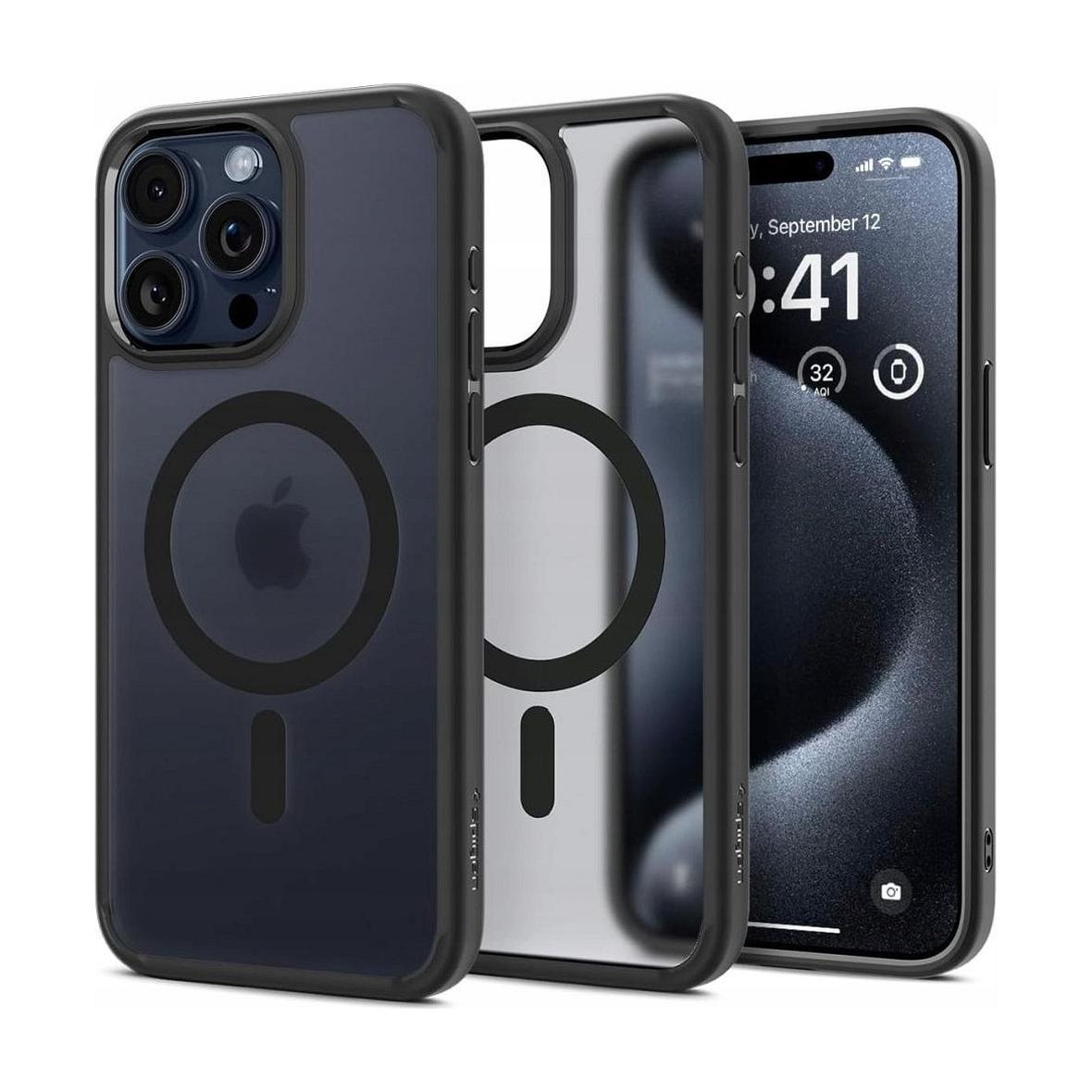SPIGEN futerał ULTRA HYBRID MAG kompatybilny z MagSafe do IPHONE 16 Pro Max frost black