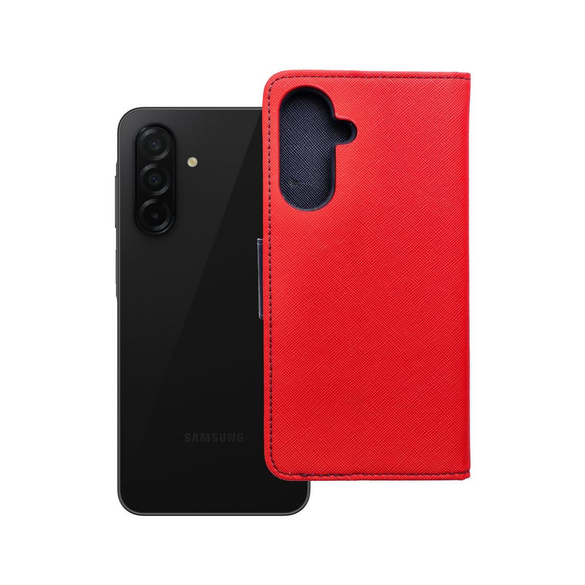 Etui z klapką na Samsung A56 Fancy Book czerwono-granatowe