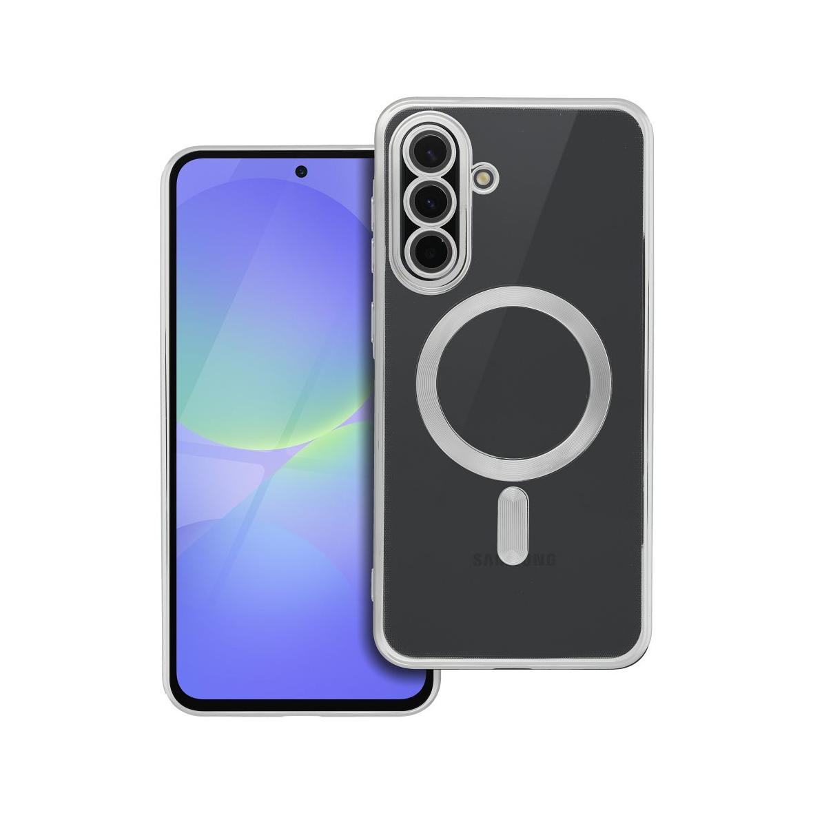 Futerał do Samsung A36 Electro Mag Cover zgodny z MagSafe srebrny