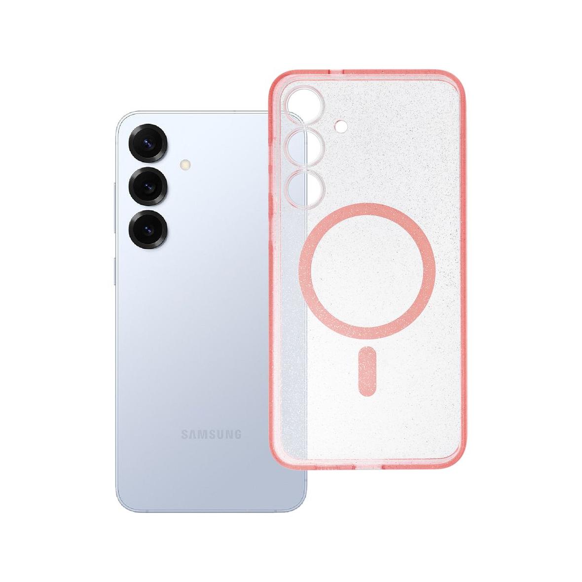 Futerał do Samsung S25 PLUS Clear Mag Cover (STR) zgodny z MagSafe różówy glitter