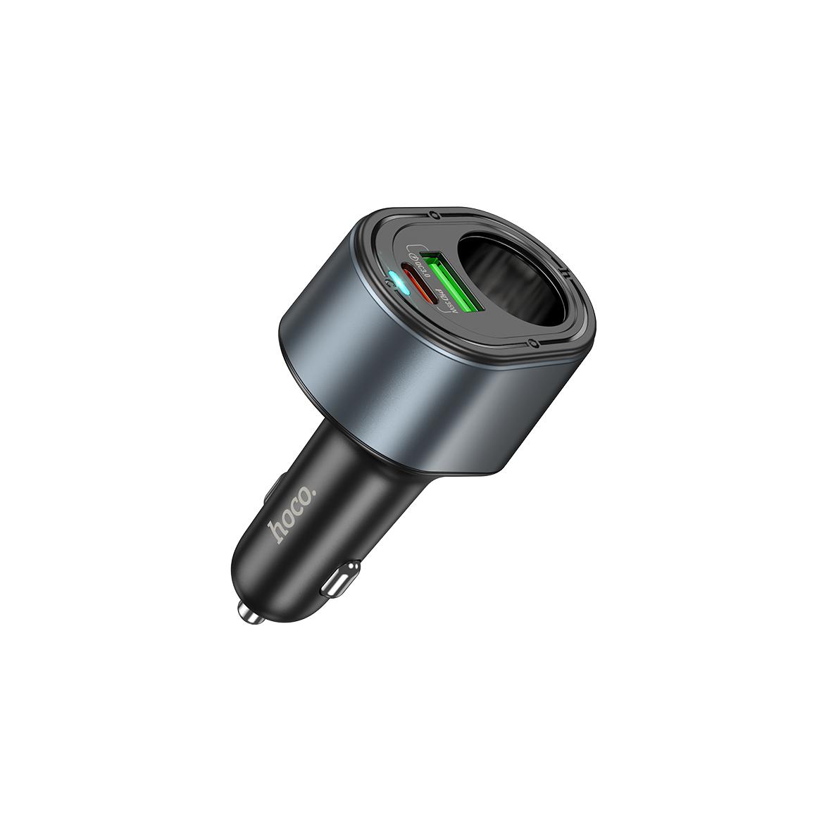 Ładowarka samochodowa Hoco USB A + USB C + gniazdo zapalniczki PD QC3.0 3A 35W Z56 czarna