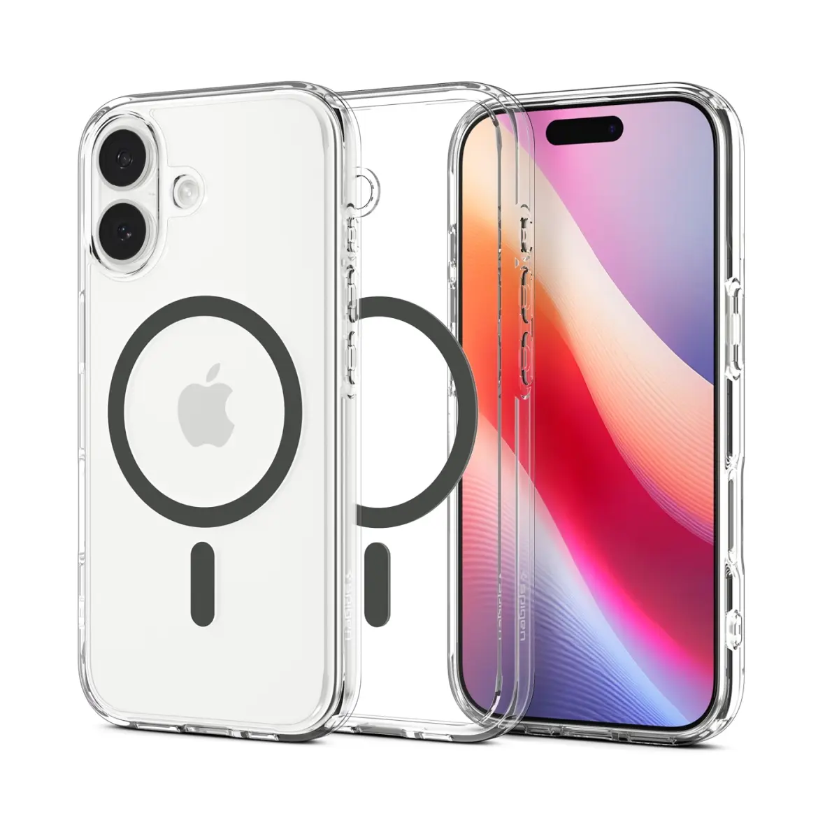 SPIGEN futerał ULTRA HYBRID MAG kompatybilny z MagSafe do IPHONE 17 clear graphite