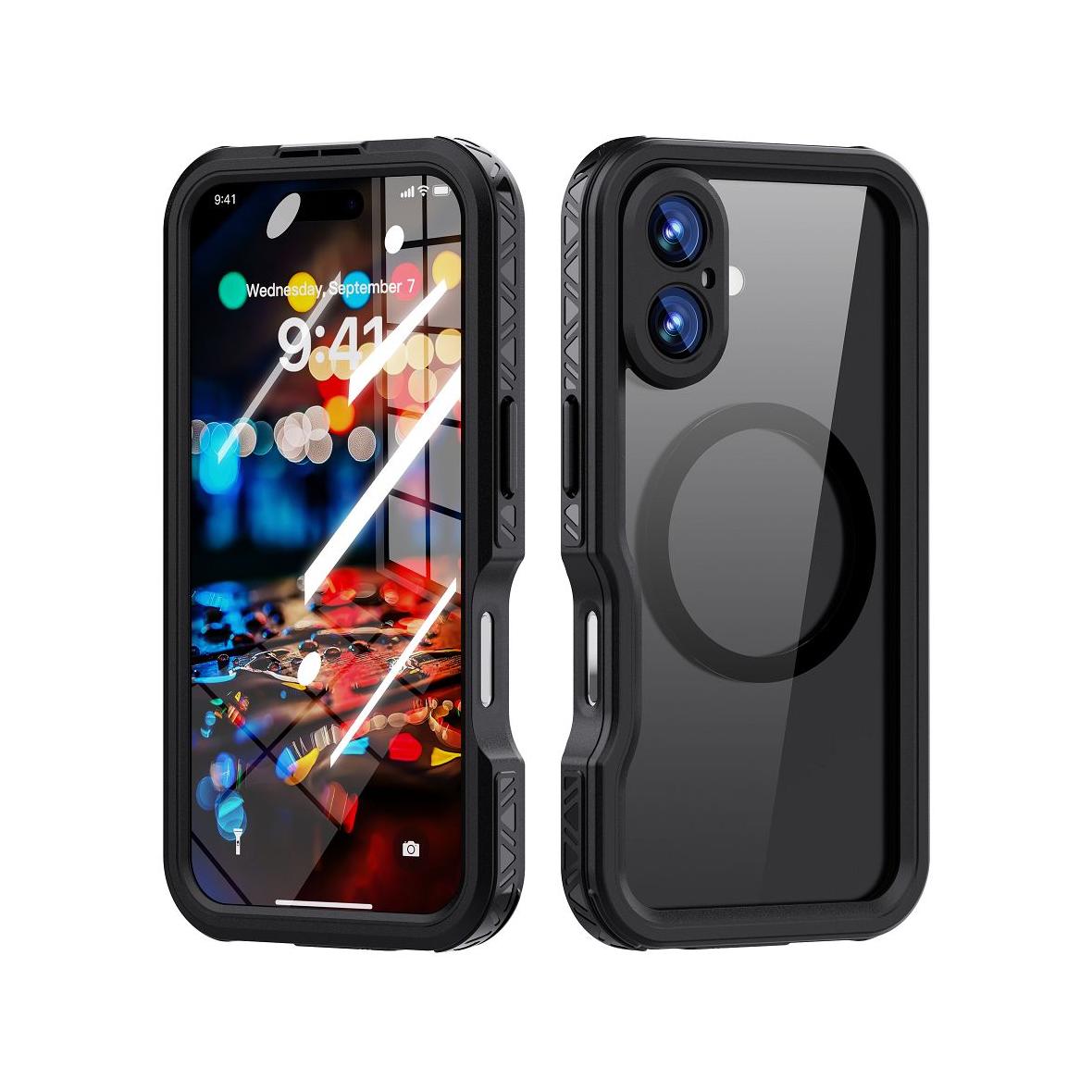 Futerał do iPhone 16 Shellbox GT wodoodporny zgodny z MagSafe czarny