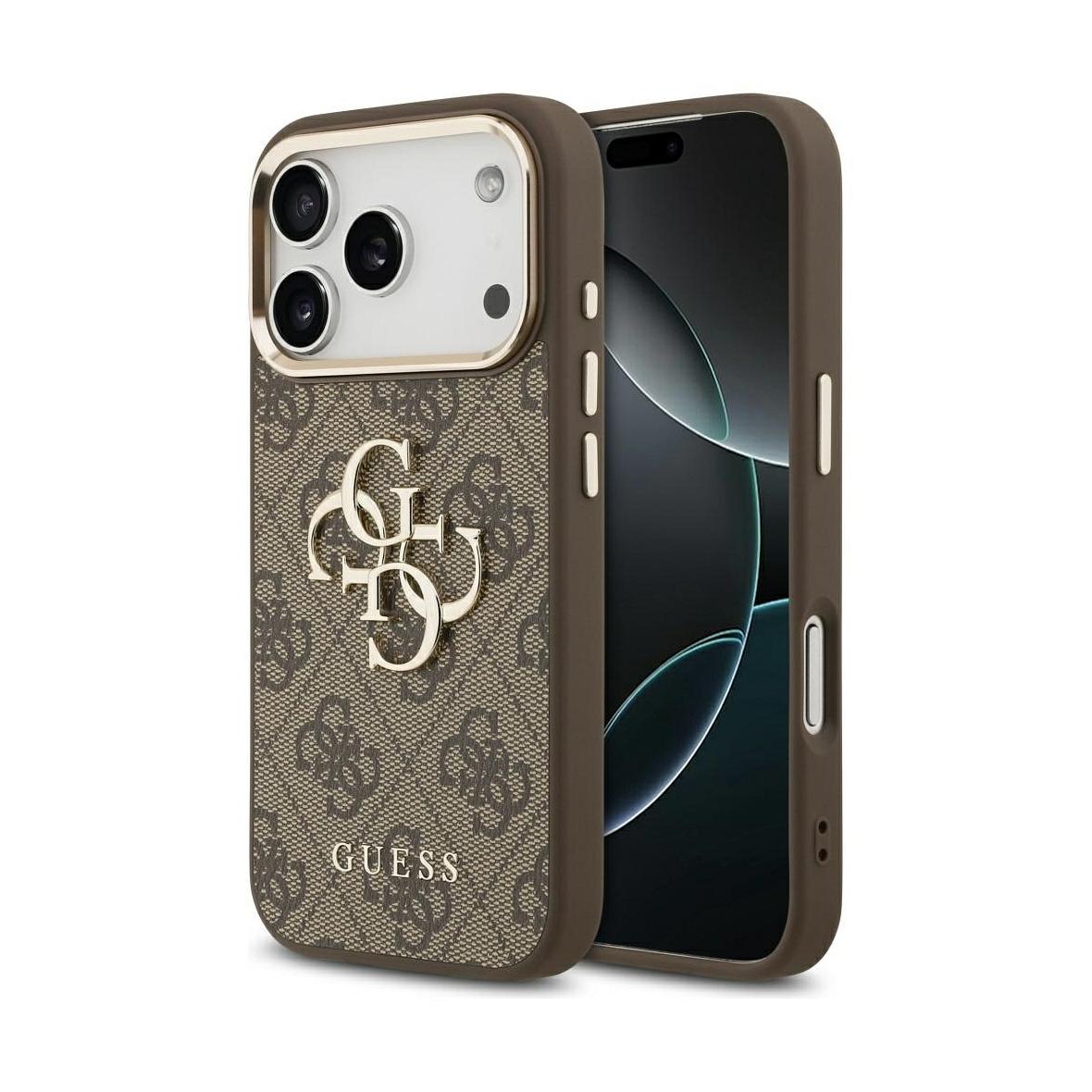 GUESS futerał do IPHONE 17 Pro GUHCP17L4GMGCBR (PU W/ Big 4G Classic Logo) złoto brązowy