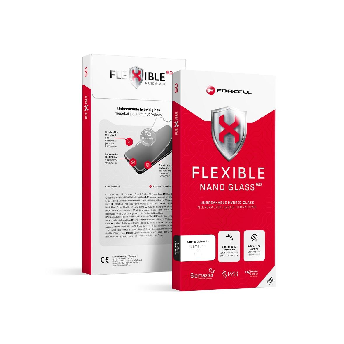 Szkło hybrydowe do Samsung S26 ULTRA Forcell Flexible 5D czarne (Hot Bending - działający czytnik)