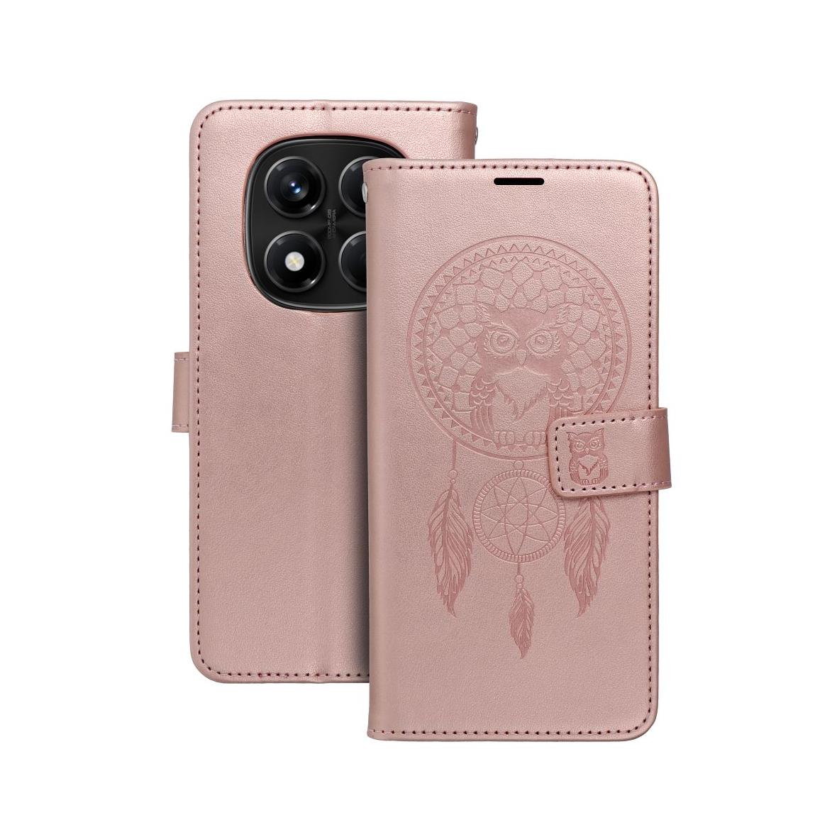Etui z klapką na Xiaomi Redmi NOTE 14 PRO 4G Mezzo Book łapacz snów złoto-różowe