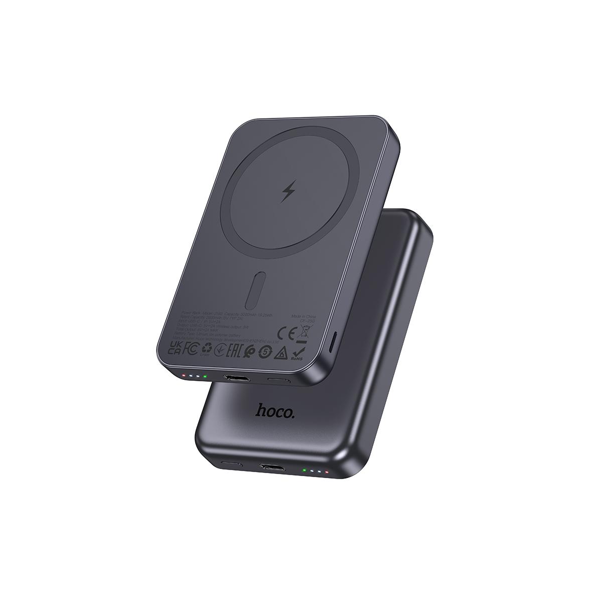 Powerbank zgodny z MagSafe Hoco 5000 mAh 2A 5W J160 szary