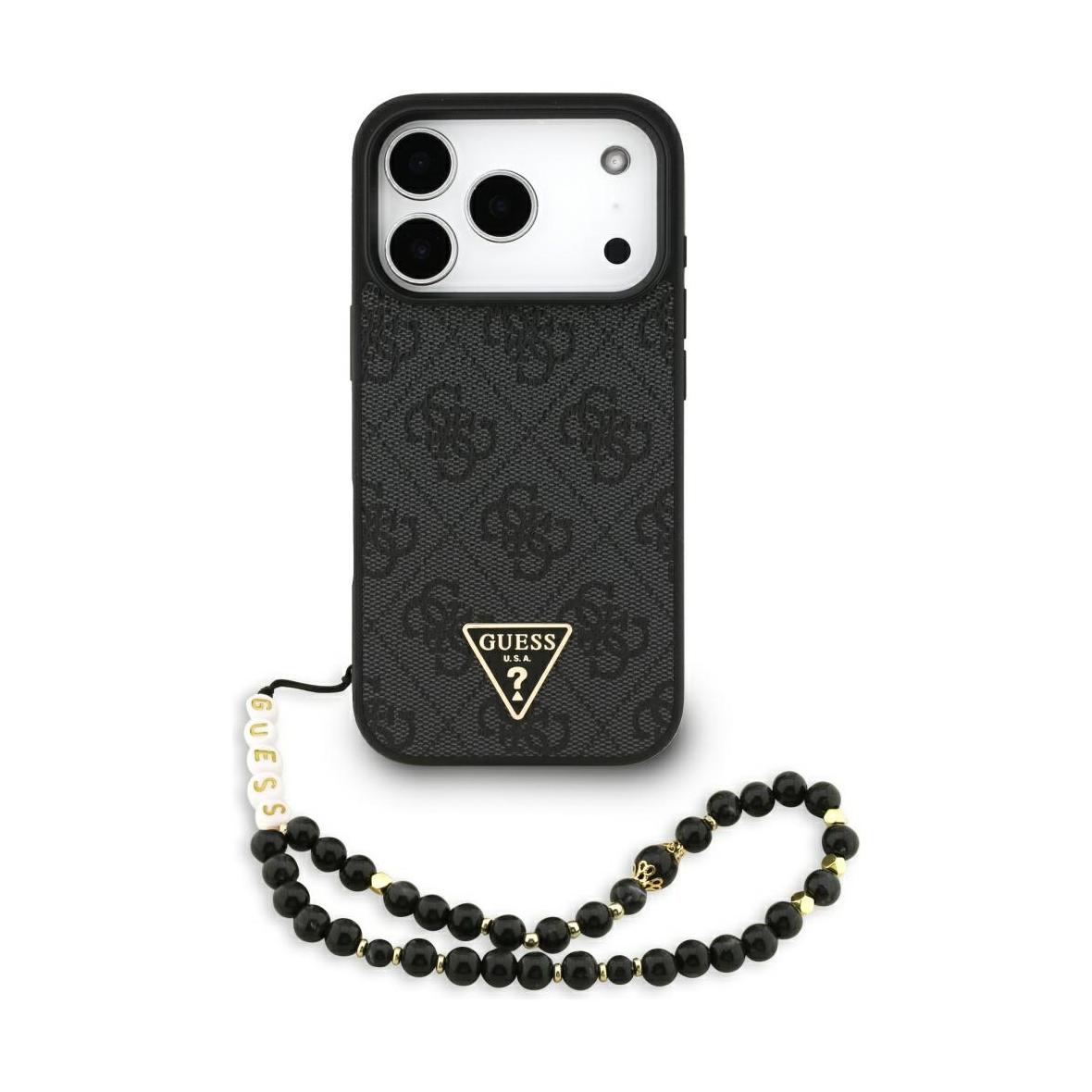 GUESS futerał do IPHONE 17 Pro kompatybilny z MagSafe GUHMP17LP4TSDPPSK (4G PU W/ Strap Triangle Logo) czarny