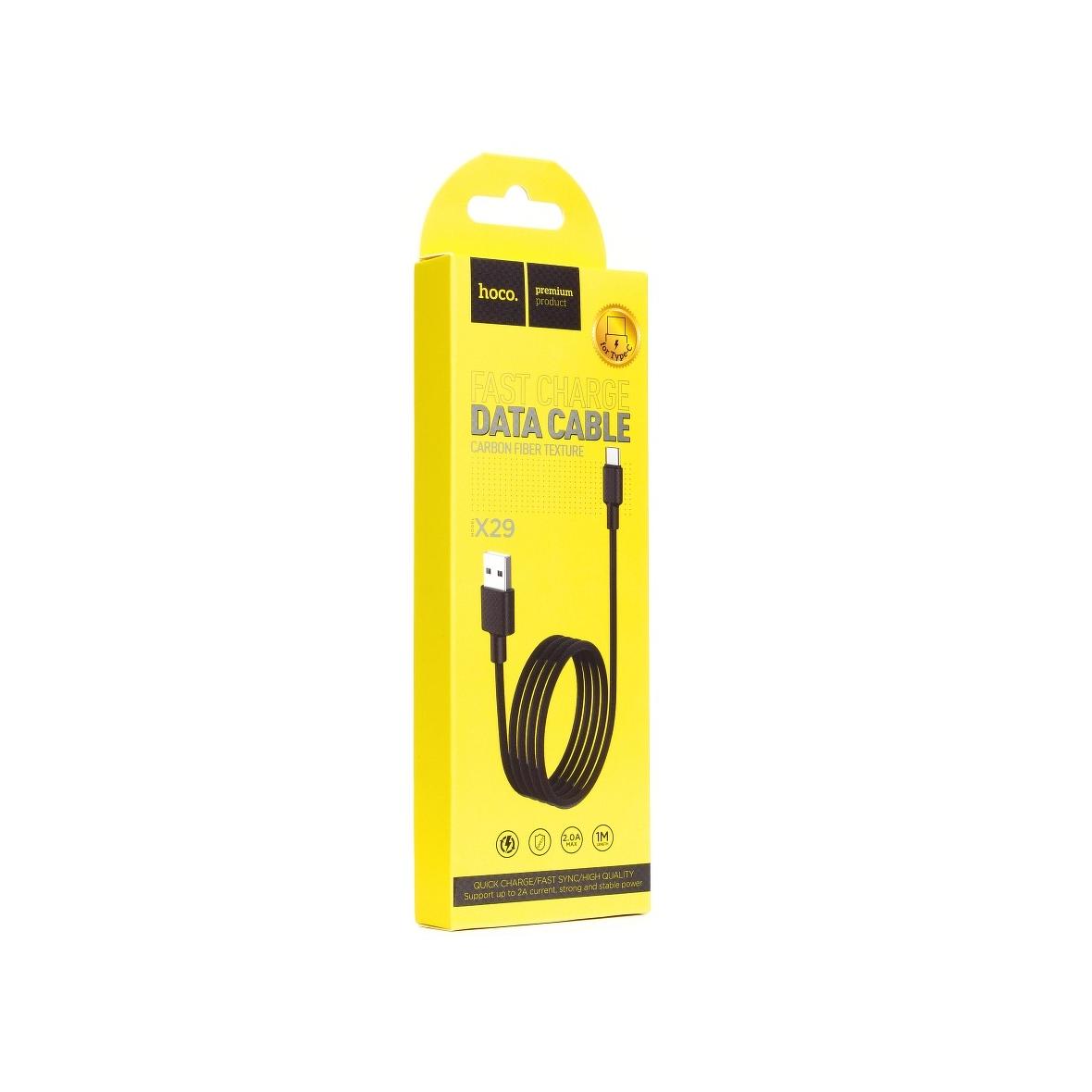 Kabel USB A do USB C Hoco 2A 1 m X29 czarny