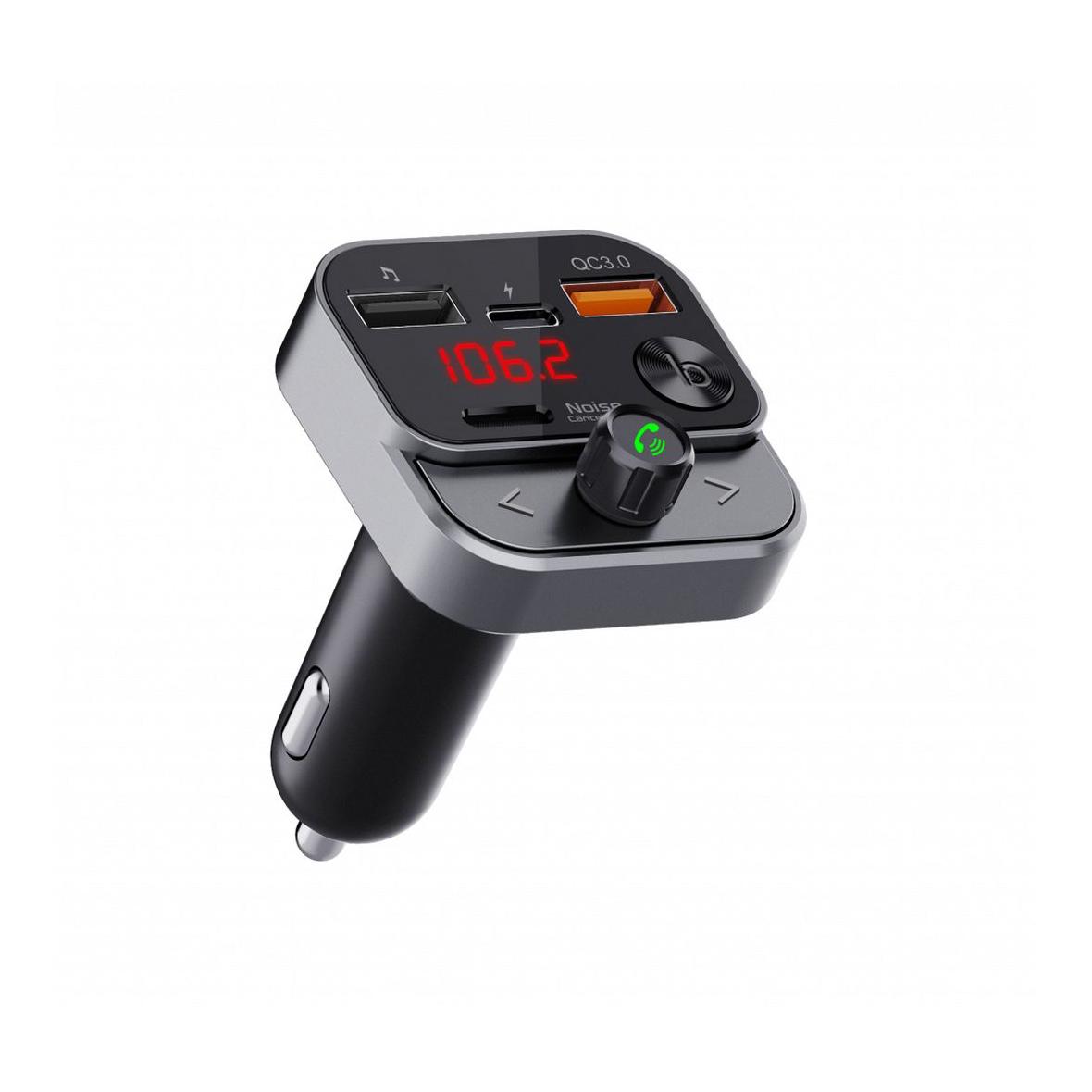 ART transmiter FM bluetooth 5.0 + USB A QC3.0 + Typ C (total 30W) FM-84B czarny
